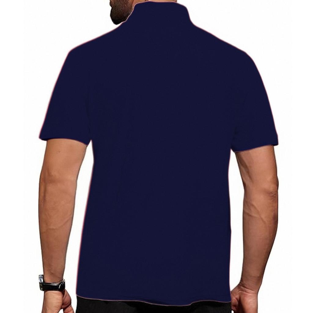 Summer New Men's Casual Stand Collar Short Sleeve Shirt Collar