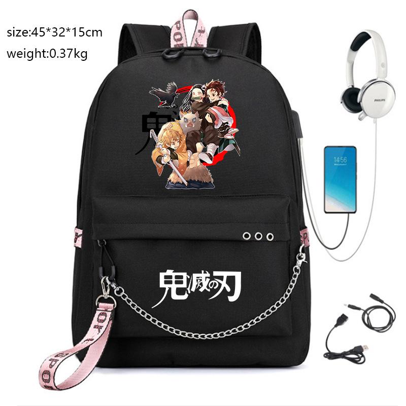 Giappone fumetti anime Demon Slayer Zaino Oxford di Alta Qualità Grande Capacità Borsa a Spalla per Studenti 0012