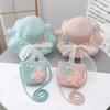 Lace Children Beach Straw Hat Wide Brim Fisherman Hat Sweet Sun Hat  for 2-8 Years Kids