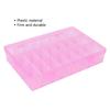 24 Grid Nail Art Storage Box Plastic Rhinestones Bead Decoration Organizer Case Container Pink