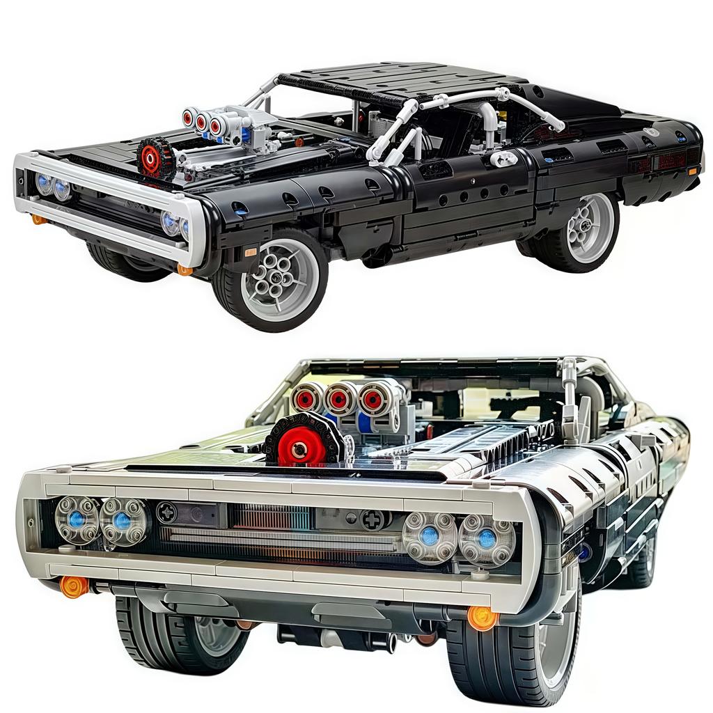 Black Horse Muscle Sports Car 42111 Difficult Adult Assembling Constructing Cubes Car Model 1000+ Particles Assembled Great For for