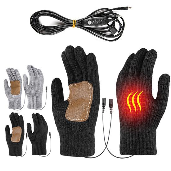 USB Heated Gloves 5V Electric Hand Warmers with 3 Temperature Control Settings Anti-slip Palm Winter Touchscreen Gloves for Men Women Typing