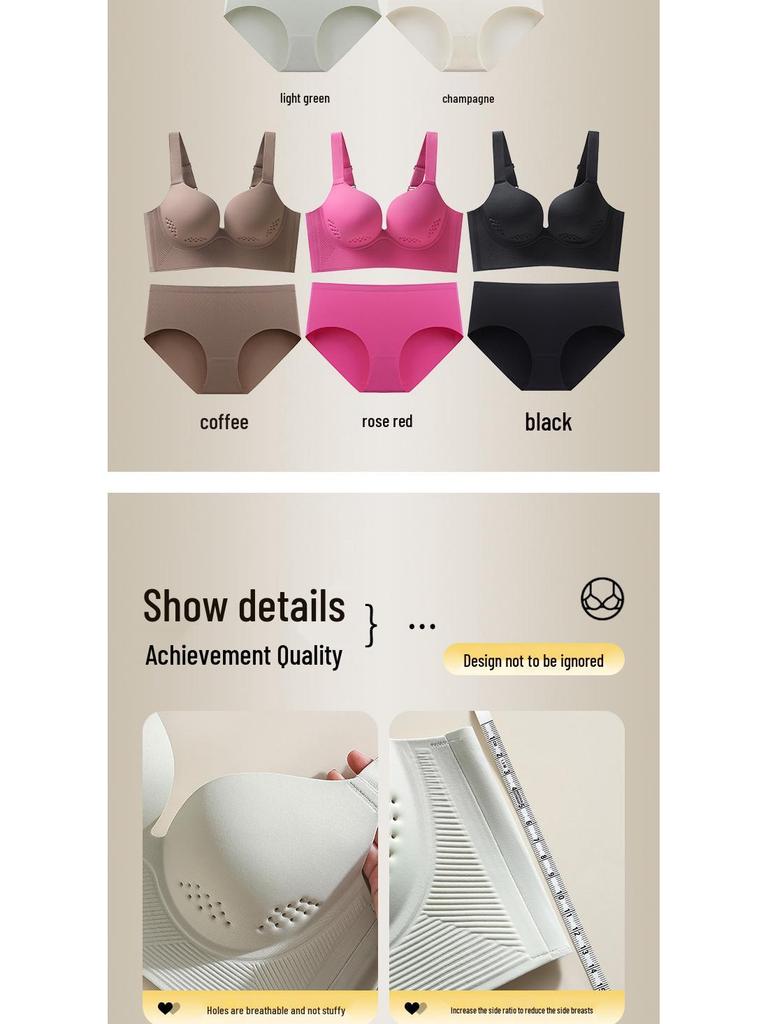 Übergröße Nahtloser Lift & Support BH: Atmungsaktiv, Auslaufsicher, Seitenstütze, Dünnes Cup-Design für Frauen