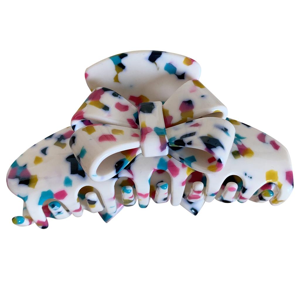 Sweet Bowknot Hair Claw Clips Large Hair Gripper Nonslip Elegant Hair Accessory for Women Lady Girls Thin Thick Hair
