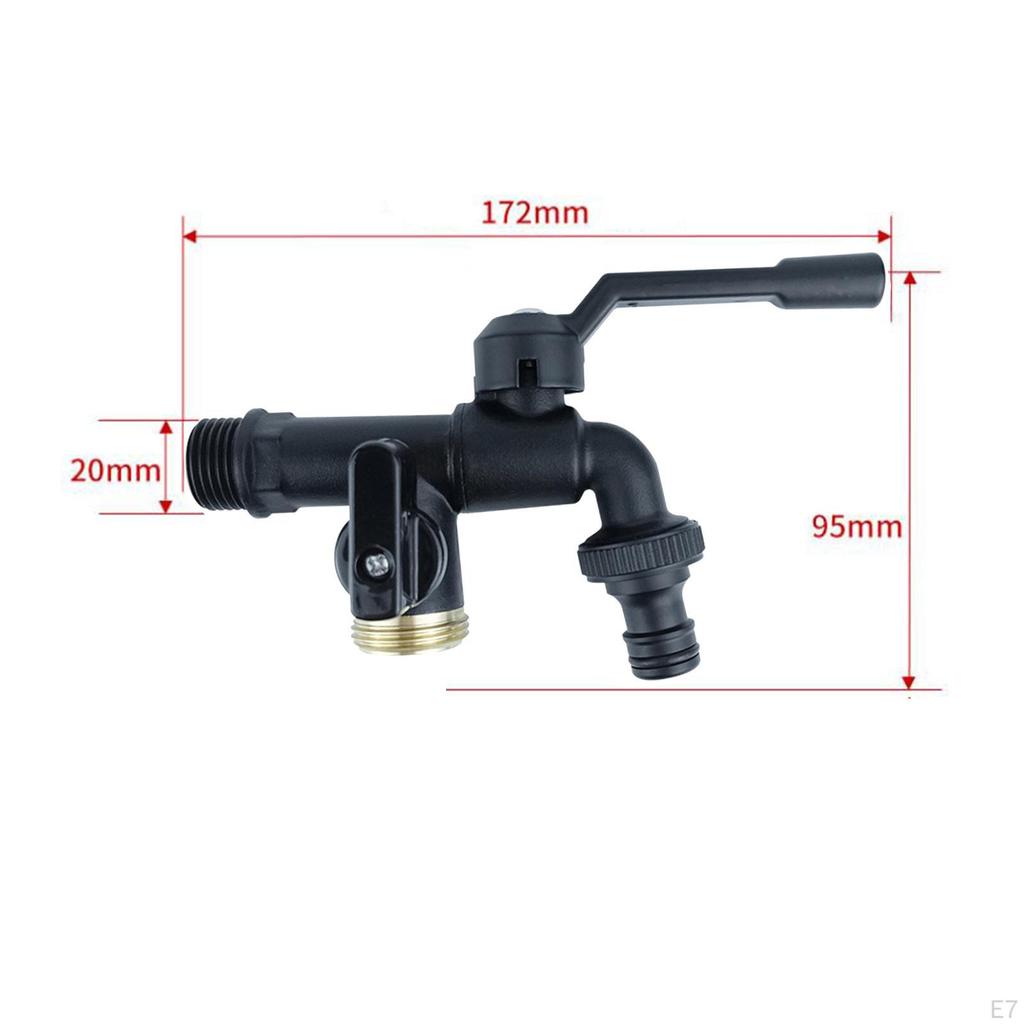 1 in 2 Out Outdoor Faucet Brass Simple to Use Cold Water Multipurpose Bibcocks for Hotel