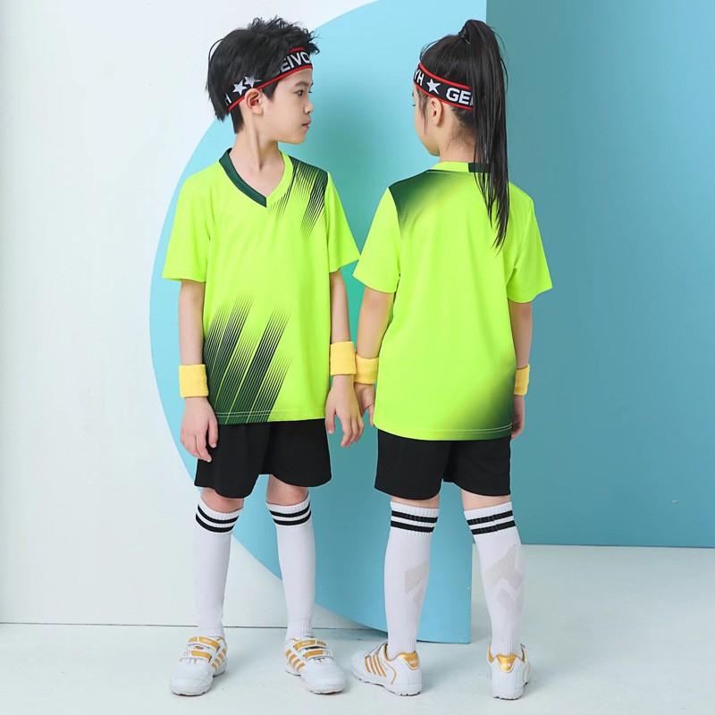 Kids Soccer Jersey Set Short Sleeve Football Uniform Boys Girls Training Camp Sportswear