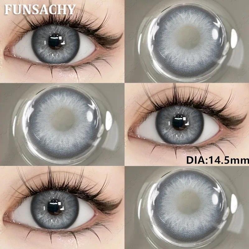 FUNSACHY 2 st Naturliga Kontaktlinser för Ögon Färgade Blå Kontaktlinser Grå Vacker Pupill Grön Lins Ögonmakeup Koreanska Linser