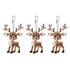 2D Flat Acrylic Elk Pendant Cartoon Deer Car Rearview Mirror Charm Christmas Tree Hanging Decoration for Auto Interior Accessories Holiday Window Wall
