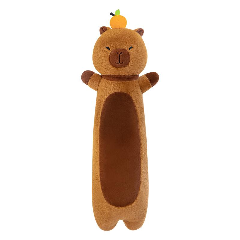 55-110cm Lange Capybara Plüschtier Kissen Oberseite Kaki Capybara Plüschkissen Warme Umarmung Für Das Valentinstagsgeschenk Ihrer Freundin about 90cm
