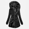 Chaqueta de Invierno para Mujer con Capucha, Manga Larga, Cálida, de Terciopelo y Algodón, Cremallera, Longitud Media