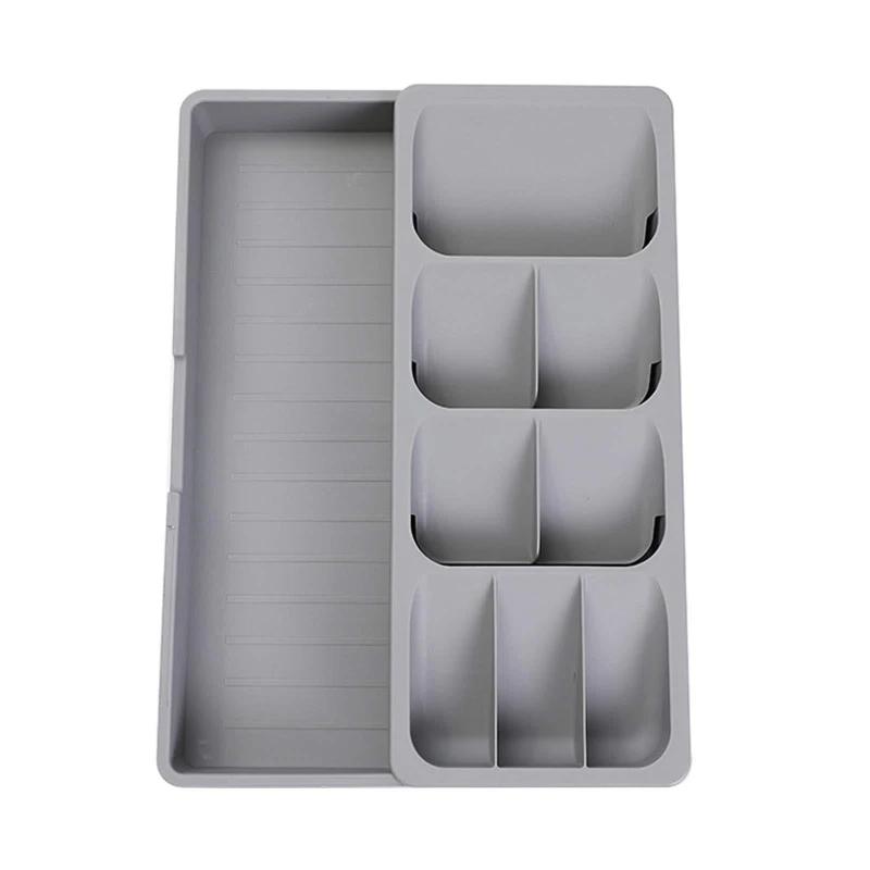 Upgraded plastic storage tray, adjustable cutlery organizer,cutlery drawer organizer with compartment slots/Cutlery Organizer