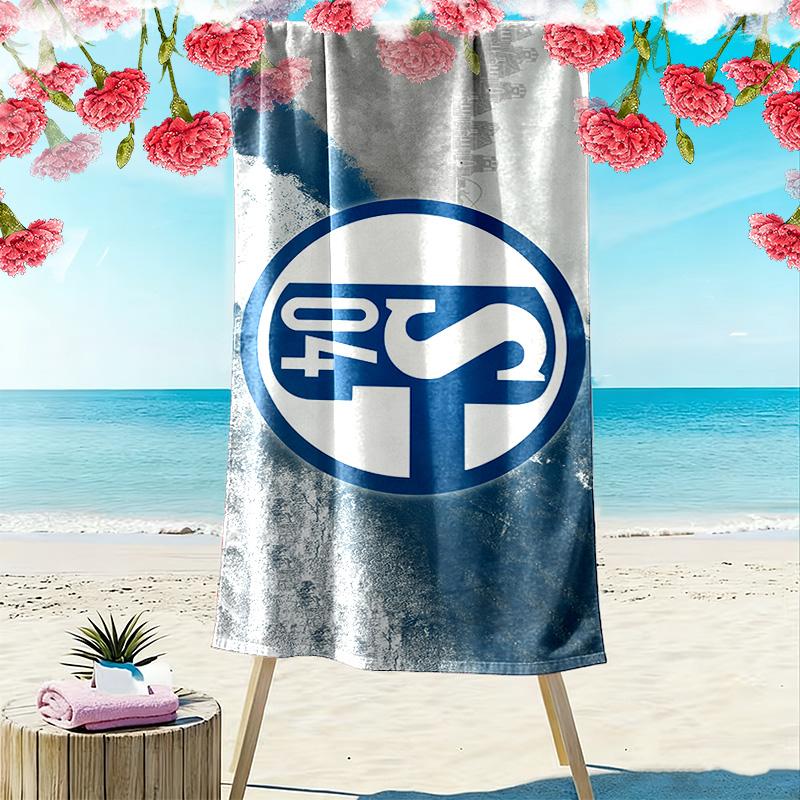 FC Schalke 04 Print Strandtuch, Großes Weiches Schnelltrocknendes Handtuch für Strand Camping Schwimmen