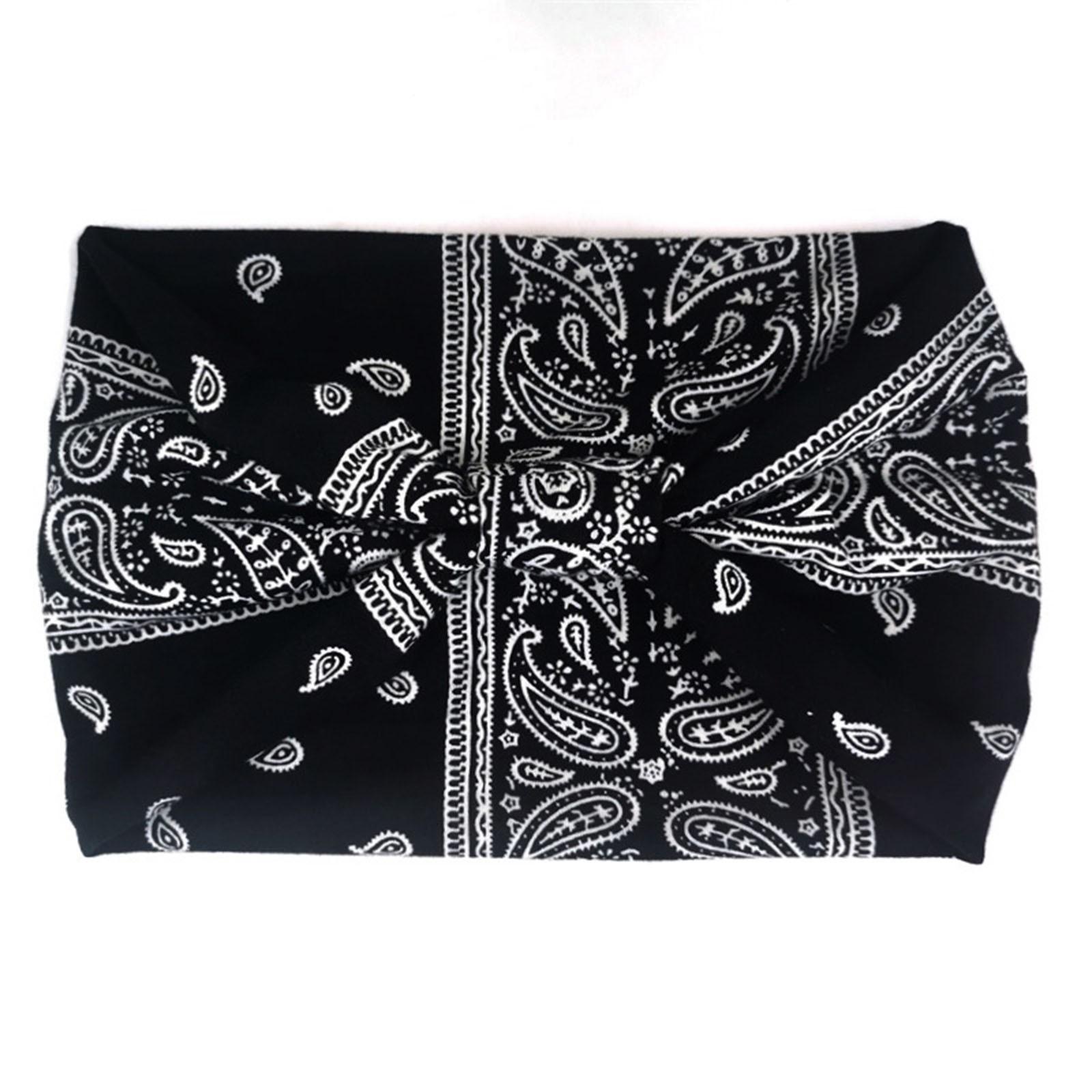 

Спортивная повязка на голову, модная широкая эластичная повязка на голову, повязка на голову для йоги, платок на голову для женщин One Size чёрный