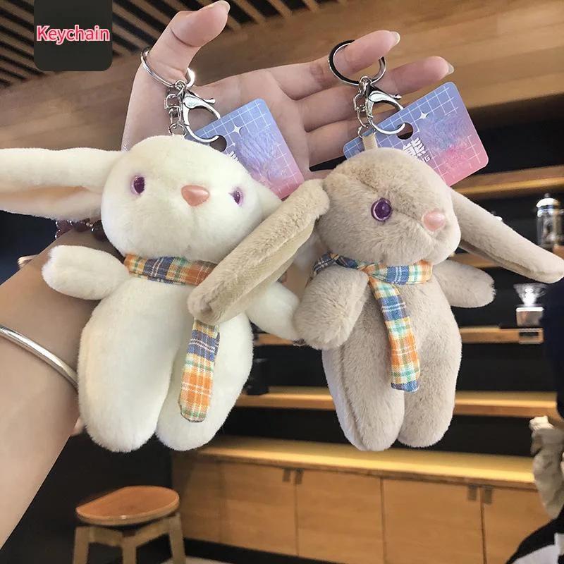 Accessories Creative Gifts Cartoon Long Eared Rabbit Keychain Pendant Plush Doll Cute Schoolbag Pendant Couple Key Chains
