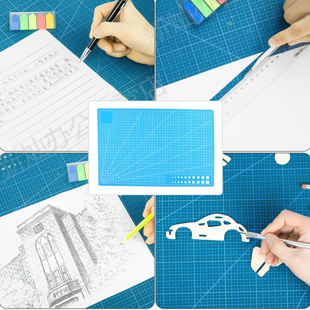 Grid Lines PVC Cutting Mat Self Healing Paper Leather Fabric Cutting Board(Blue)