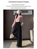 Women's Spring/Summer 2026 Sweet Ruffle Lace Wide-Leg Pants - Elastic Waist, Slimming, Soft, and Smooth Casual Wear