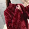 Coltrui Dames Herfst- en wintermode Nieuwe losse effen kleur Trui met lange mouwen Gebreide top