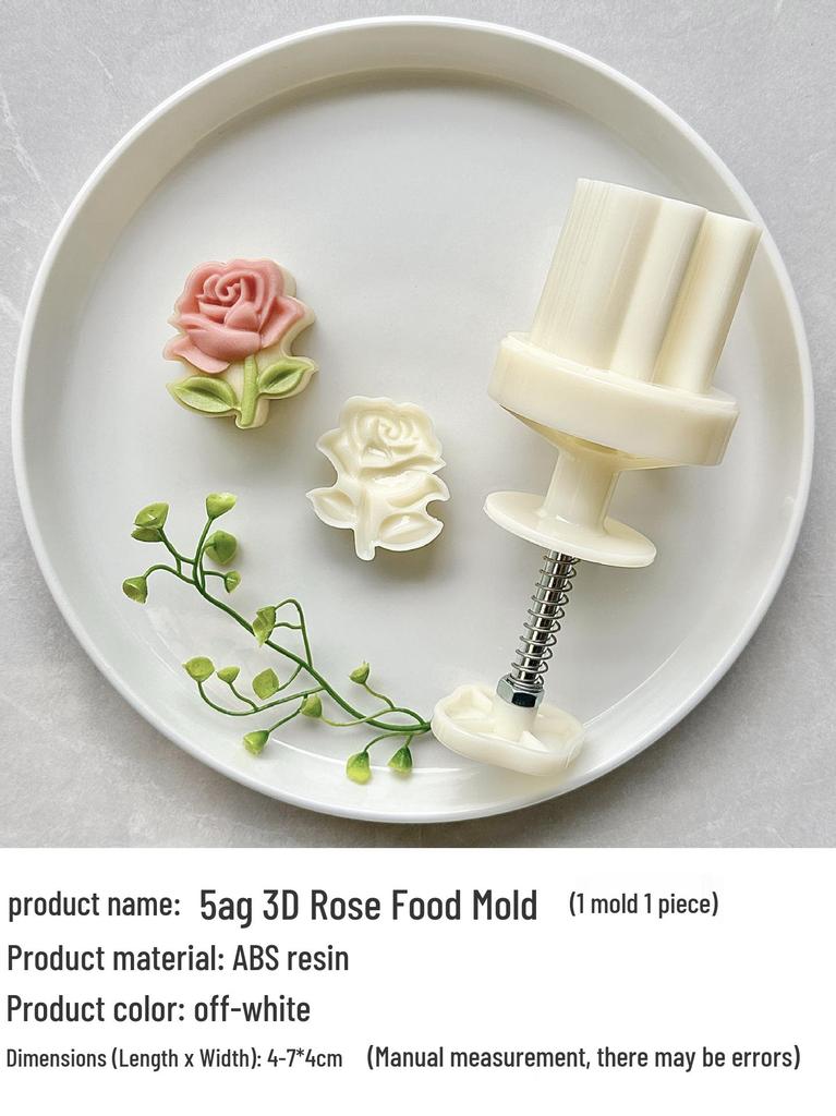 50g 3D Rose Flower Baking Mold Set for Mooncake and Pastry