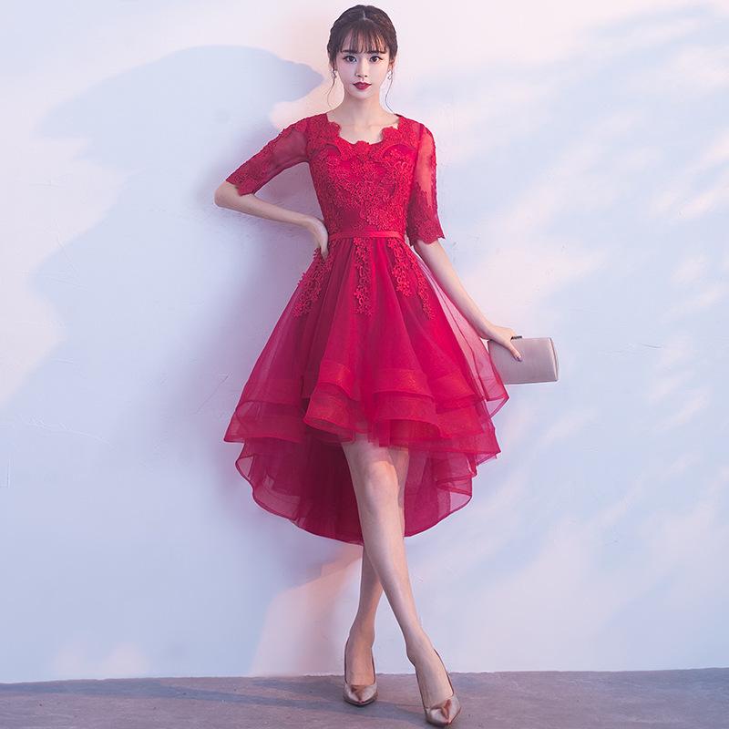 strapless open back dress Plus Size Asymmetric High Low Dresses for Cocktail Party main image 1