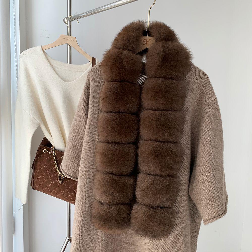 Faux Fox Fur Scarf for Women - Long Stylish and Elegant Shawl - Eco-friendly Neck Warmer for Winter Women's Scarves