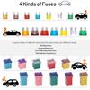 250 Pieces Automotive Fuse Set, Standard Mini Blade, Low And High STD Profile, Box-Shaped, Various Fuses