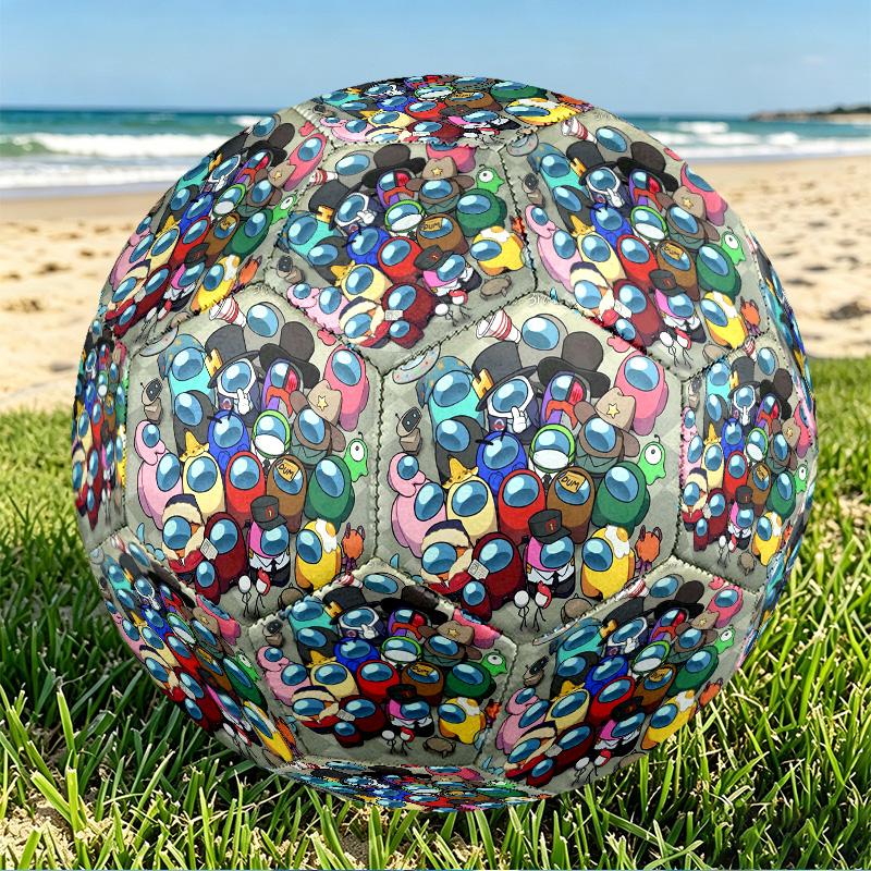 Among Us Print Size 5 Soccer Ball, PU Wear Resistant Football for Match Training and Daily Practice, Birthday Gift for Soccer Fans