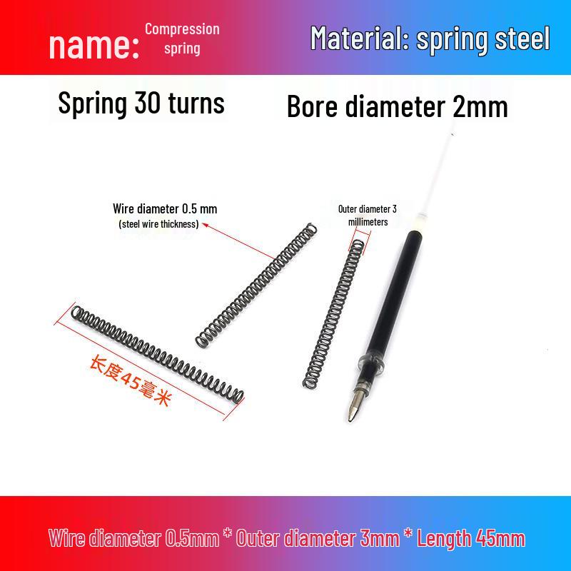 0.5mm Diameter Spring Steel Compression Spring for Precision Experiments and Miniature Helmet