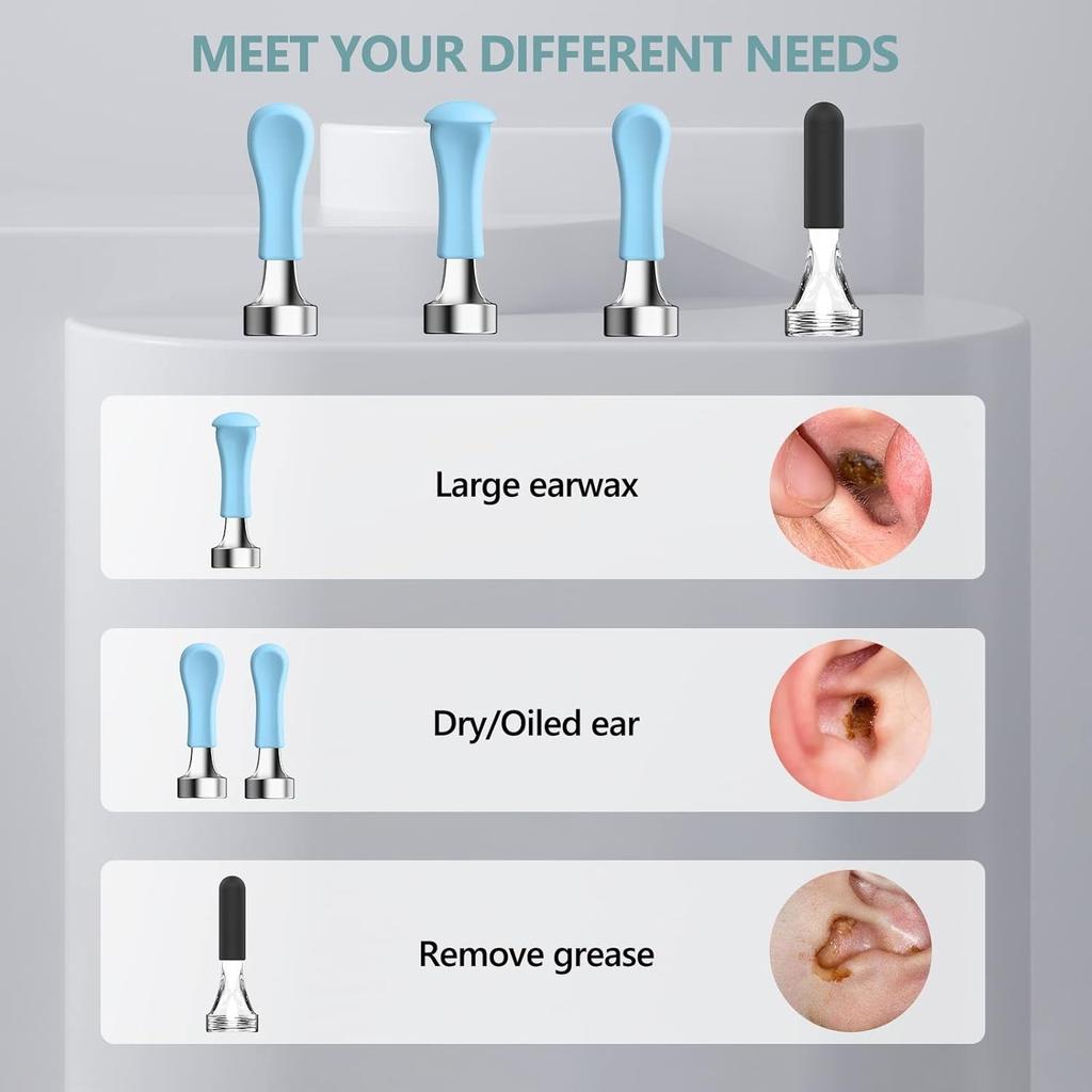 Bebird Replacement Tips for R1 Ear Camera, 8 PCS Waterproof Silicone Ear Spoon for Wet/Dry Earwax Cleaning, BEBIRD Original Ear Cleaner Tips Set for