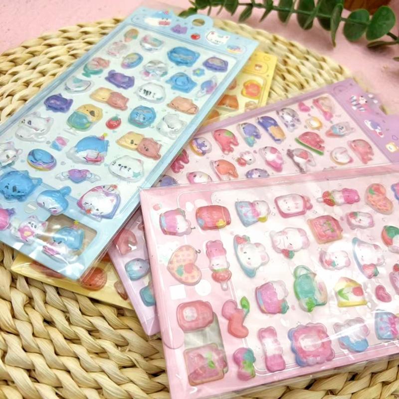 Puffier Sticker Sheets Decorative Sticker Cute Small Sticker for Kids & Adults, Reusing Tiny Sticker for Scrapbooking
