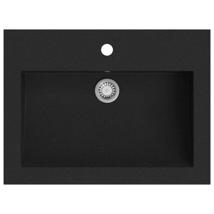VidaXL Lavabo en Granit 600x450x120 mm Noir Vasque à Poser Salle de Bain 142962