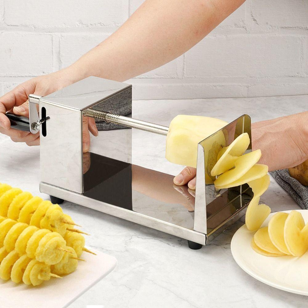 Household Twisted Potato Slicer Stainless Steel Manual Potato Twister French Fry Cutter  BBQ Party