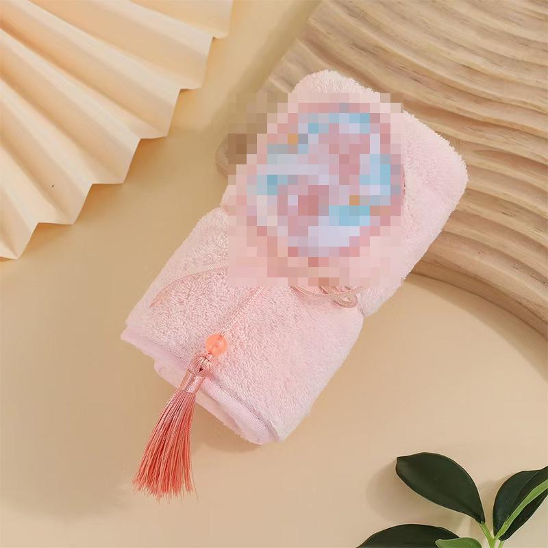 Elegant Chinese-Style Tassel Coral Fleece Towel Set - Soft, Absorbent, and Luxurious, Ideal for Weddings.