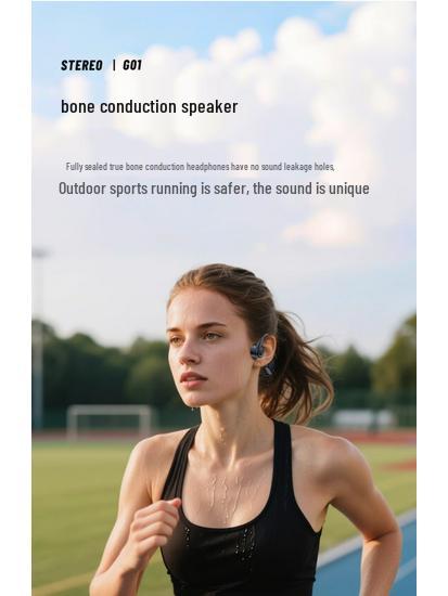 G01 Bone Conduction Wireless Headphones: Sweatproof, Open-Ear Design with Ultra-Long Battery for Running & Calls.