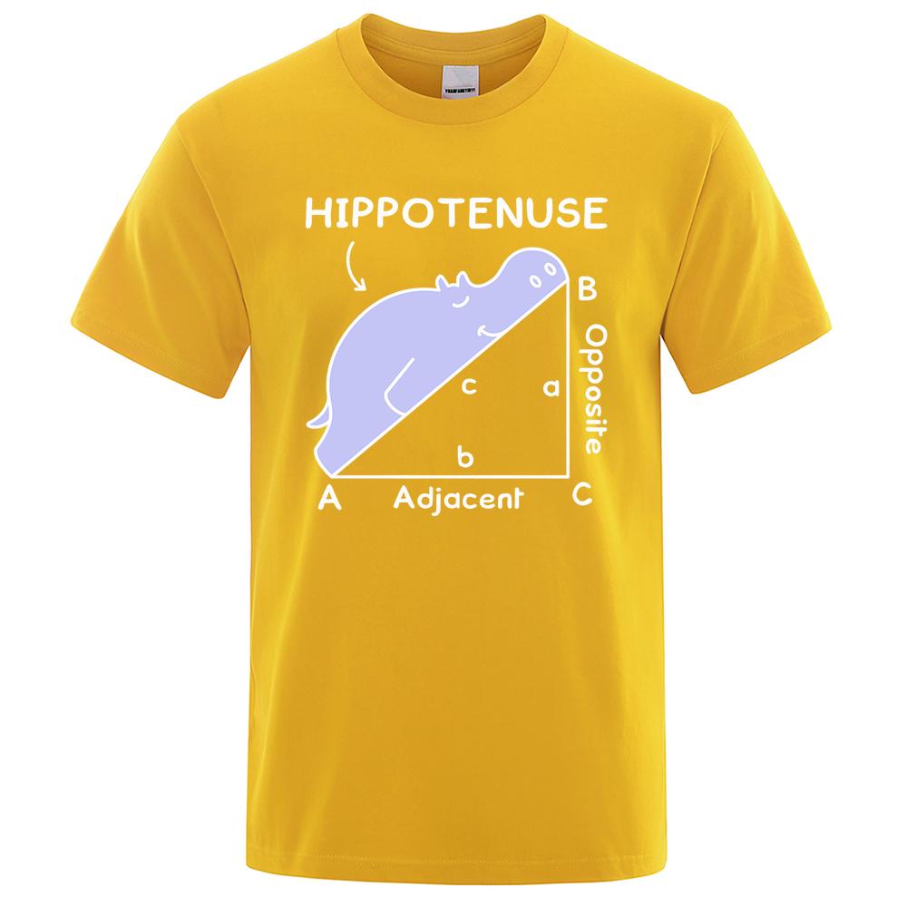 Hippo Sleeping On Math Problem Print Man Tshirts Summer Tshirt Breathable O-Neck Short Sleeve Harajuku Loose Tshirt Cotton Tops