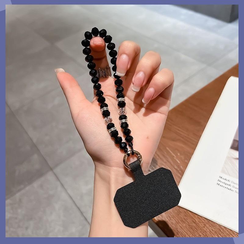 or Cell Phone Short Lanyard Strap Pendant On The Phone Wrist Chain Small Fresh Crystal Pendant Chain Beads Anti-Lost Pendant