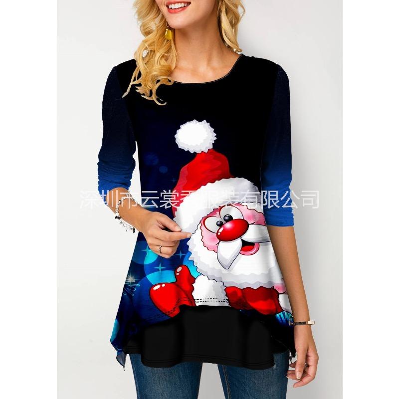 IHUASU Women's Fashion Casual Long Sleeve O-Neck Blouses & Shirts