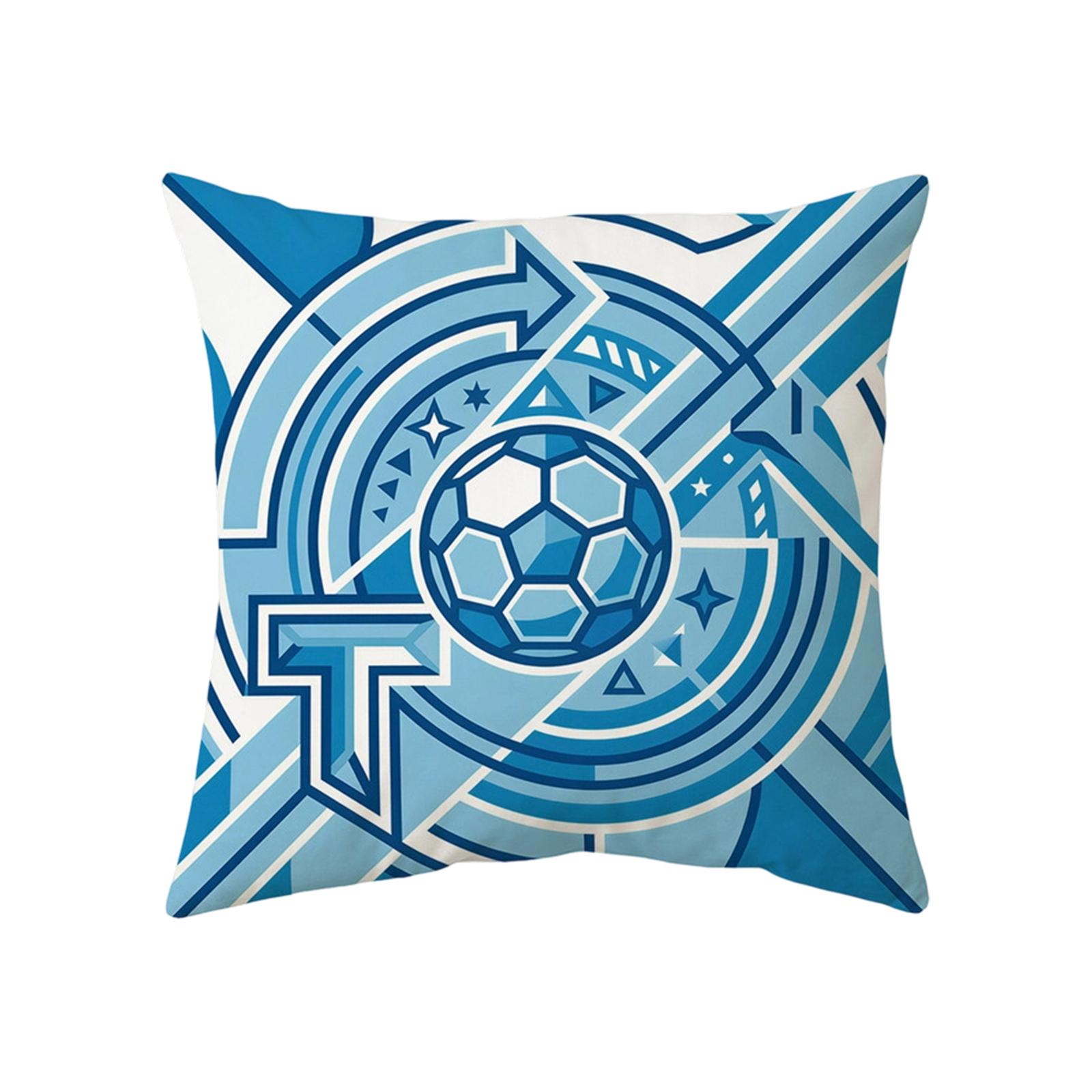 

Football Geometric Print Pillow Cover Without Core Sofa Cushion Cover Home Decoration Pillow One Size