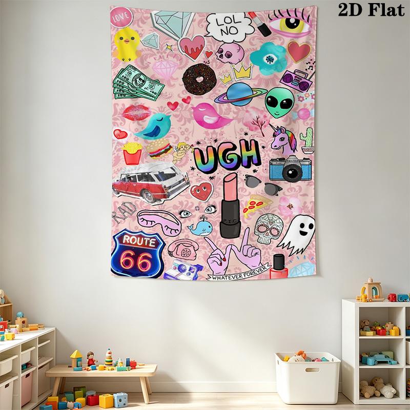Stylish Graffiti Pattern Home Decor Tapestry, Wall Hanging, Decorative RV Wall Cloth.MGT0918496