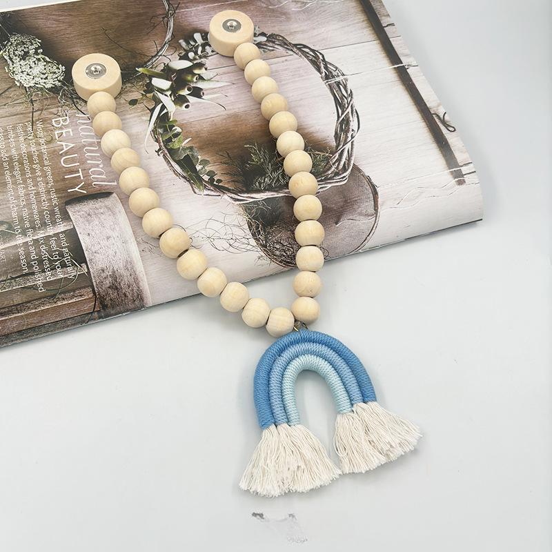 Fashionable Cartoon Rainbow Flow Rosewood Bead Curtain Magnetic Buckle Home Curtain Magnetic Binding Strap Binding Rope