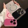 Large Window Crystal Camera Lens Case For For Iphone 17 Air 16 15 14 13 12 17 Pro Max Wireless Charge for Magsafe Candy Color Cover