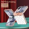 For Xiaomi Mix Flip 2 Case Ring Holder Rhinestone Leather+PC Cover with Rear Screen Film