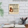 2D Flat, 1pc Vintage Chicken Metal Aluminum Sign with Humorous German Quote - Rustic Wall Art for Farmhouse, Cafe, Porch Decor - Funny Gift for