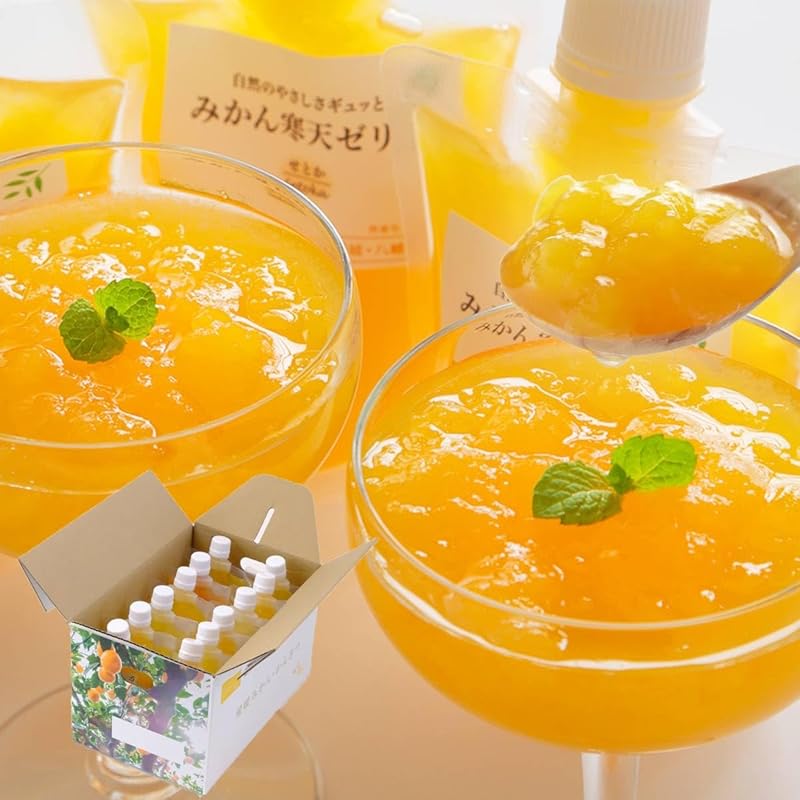 

[Miyamoto Orange Garden] mandarin orange agar jelly (150g x 12 pieces) drinking jelly pouch No coloring Unscented Compare food set No gelling agent or