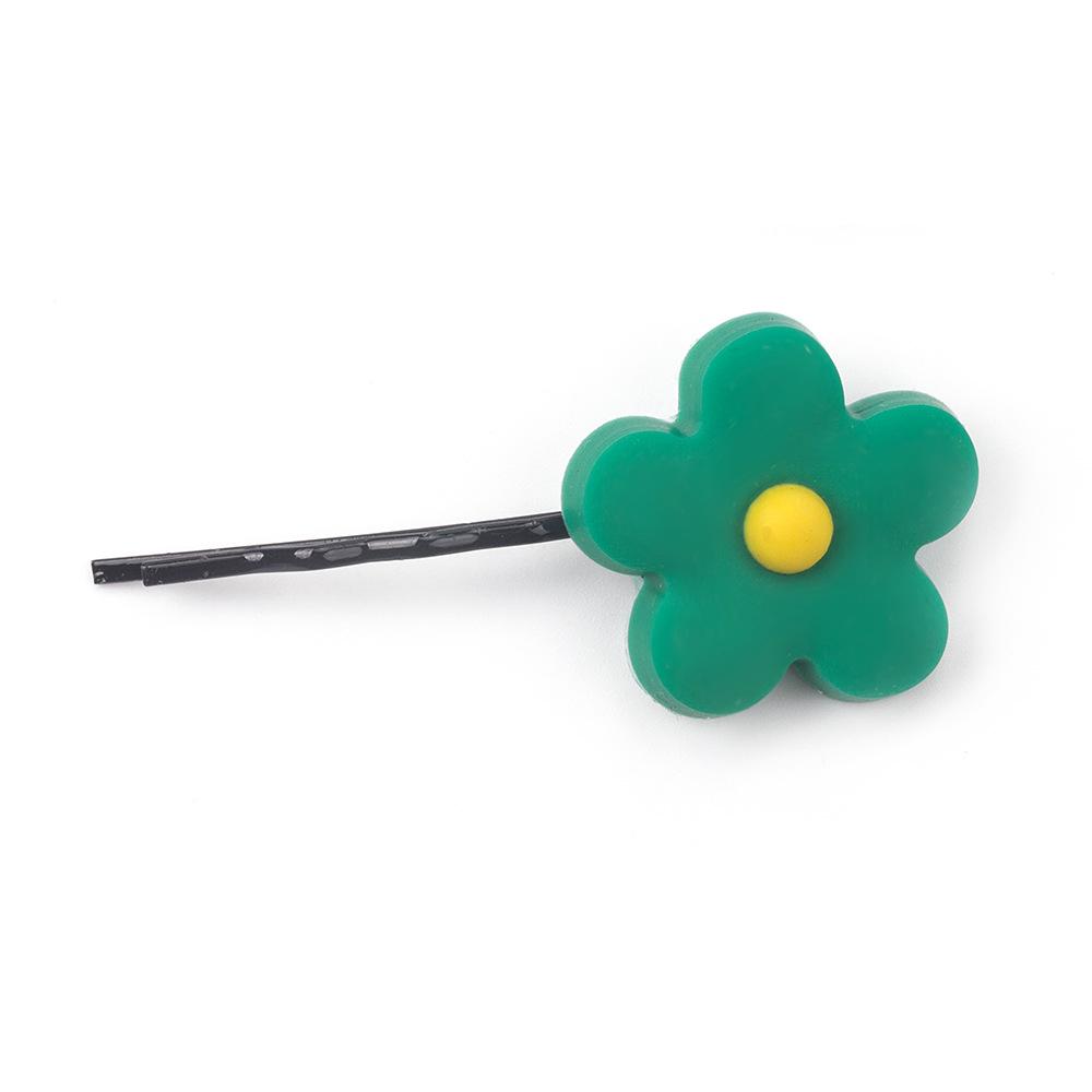 Hyunya Style Candy-Colored Flower Hairpin, Colorful Sweet Flower One-Word Clip Bangs Clip Edge Clip Female