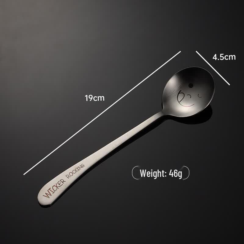 Qianxing Smiling Face 304 Stainless Steel Student Tableware