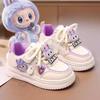 Youth Style Shoes Girls PU Leather Sneakers Kids Lightweight Casual Shoes With Strap Fall Outdoor Walking