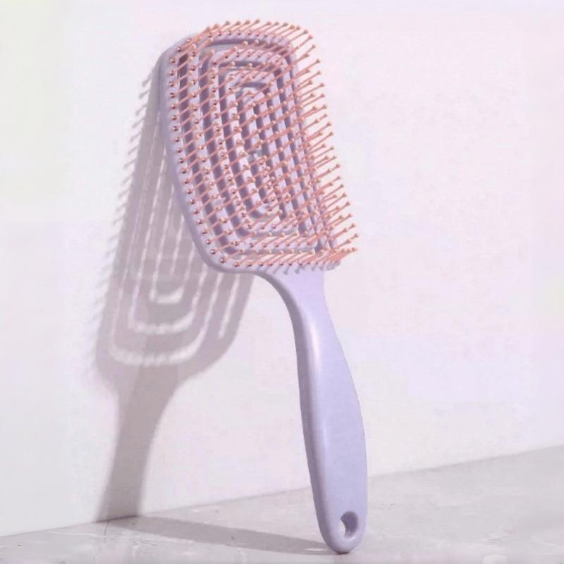 

Hollow Comb Portable Wide Tooth Styling Comb Suitable for Women s Long Fluffy Hair Styling Tool 1PCS фиолетовый