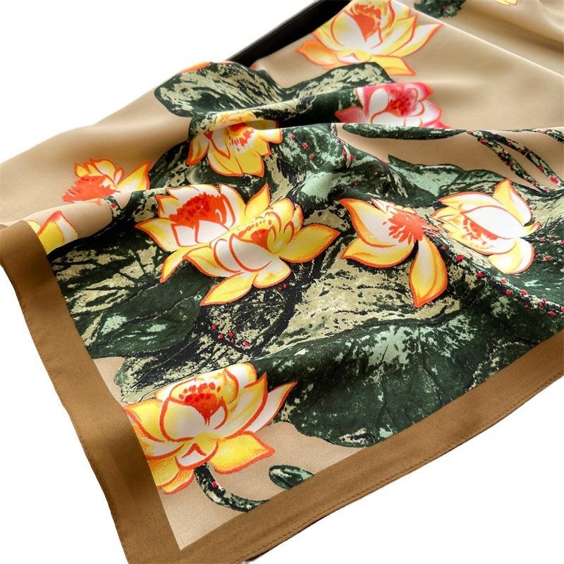 90 cm Reise-Sonnenschutz, vielseitiger großer quadratischer Schal, Schal, Kopftuch, Nackenschutz, Schal-Dekoration für alle Jahreszeiten