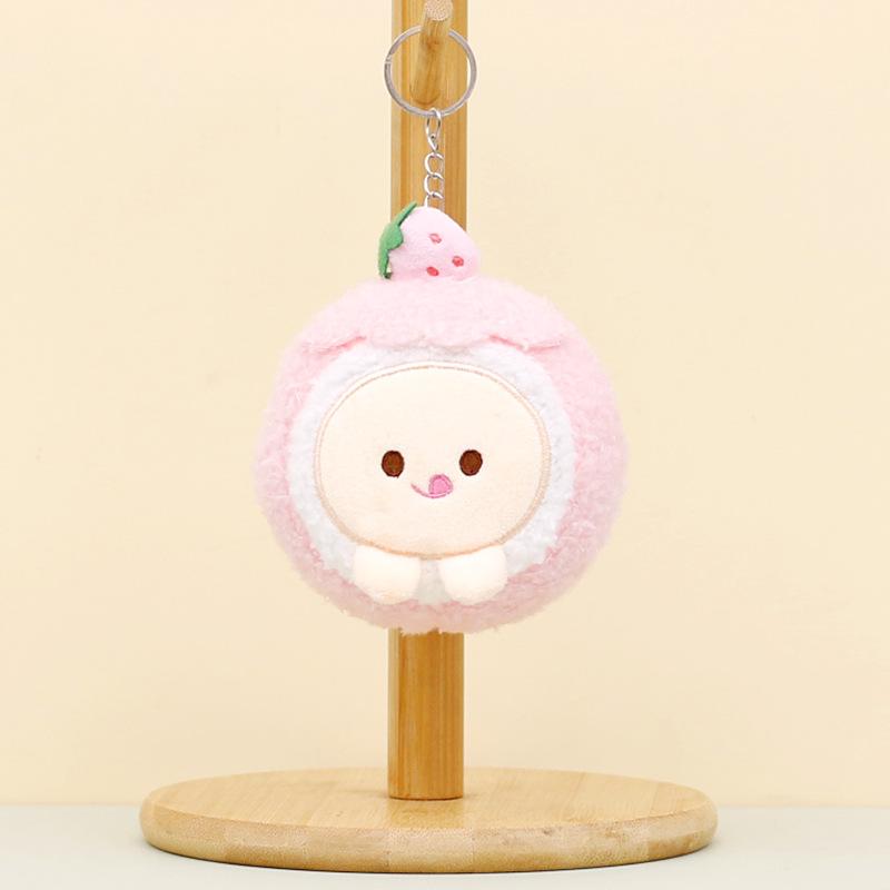 Keychain Creative Plush Doll Cute Yellow Chicken Strawberry Dessert Soft Toy