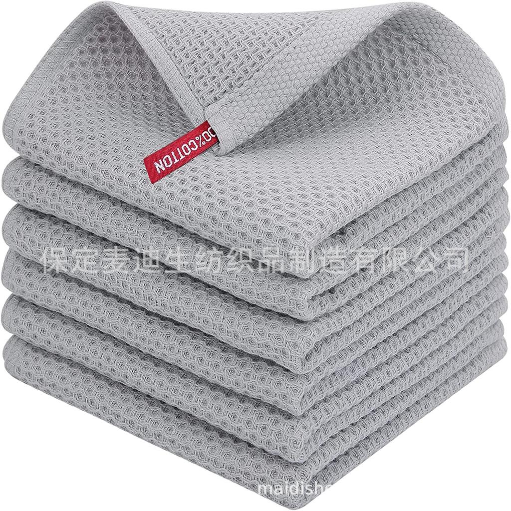 Pure cotton waffle honeycomb towel is soft and absorbent. Various sizes can be combined, packaged and barcoded.